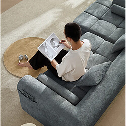 STILVORA Canapé d’angle 4 places bleu en chenille, 263 cm pas cher