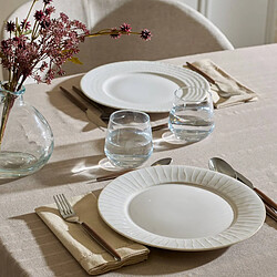 Acheter Secret De Gourmet Lot de 6 Assiettes Plates Lignes Camille 27cm Blanc