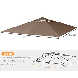 Acheter STILVORA Toile de toit de rechange pour pavillon 298 x 295 cm moka
