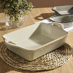 Avis Secret De Gourmet Plat à Four Rectangulaire en Grès Terre Inconnue 38cm Beige