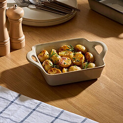 Avis Secret De Gourmet Plat à Four Carré en Grès Terre Inconnue 24cm Beige