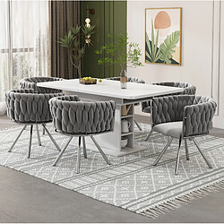 Avis STILVORA Lot de 2 chaises de salle à manger pivotantes en velours gris
