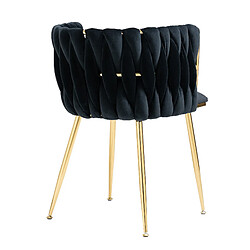 Acheter STILVORA Lot de 2 chaises de salle à manger en velours noir, pieds dorés