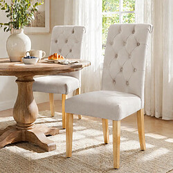 Avis STILVORA Lot de 2 chaises de salle à manger en velours beige