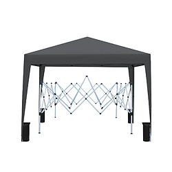 STILVORA Tente pliante 3 x 3 m noire avec côtés et sacs de sable Pavillon pliant noir 3 x 3 m avec structure en acier, toile PU étanche, protection UV 50+, 4 parois et sacs de sable