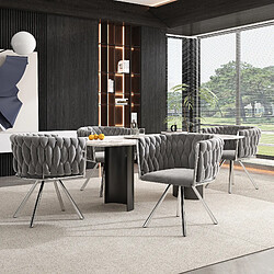 Acheter STILVORA Lot de 2 chaises de salle à manger pivotantes en velours gris