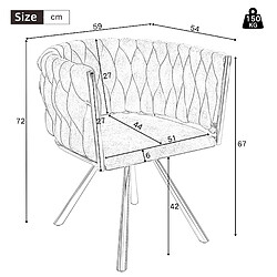 STILVORA Lot de 2 chaises de salle à manger pivotantes en velours gris pas cher