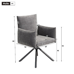 STILVORA Lot de 2 chaises de salle à manger pivotantes 360° en velours gris pas cher