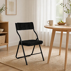 Acheter STILVORA Lot de 2 chaises de salle à manger pliables noires en velours