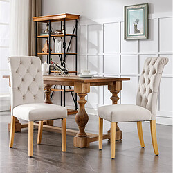 Acheter STILVORA Lot de 2 chaises de salle à manger en velours beige