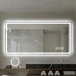 Acheter STILVORA Miroir mural LED salle de bain 100 x 60 cm argent antibuée
