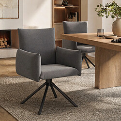 Acheter STILVORA Lot de 2 chaises de salle à manger pivotantes 360° en velours gris