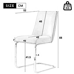 STILVORA Lot de 2 chaises de salle à manger en velours beige, pieds argentés pas cher