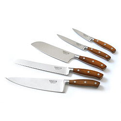 Avis Richardson Sheffield Ryokan - Set 5 couteaux de cuisine avec bloc acacia 6 couteaux steak