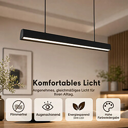 Acheter ZMH Suspension LED noir 34W Suspendue réglable en hauteur avec télécommande pour salle à manger