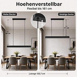 Avis ZMH Suspension LED noir 34W Suspendue réglable en hauteur avec télécommande pour salle à manger