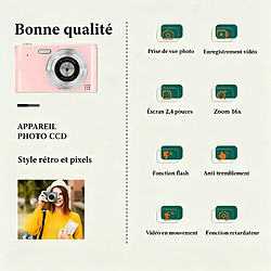 Avis ByteLike Rose Appareil photo compact rétro