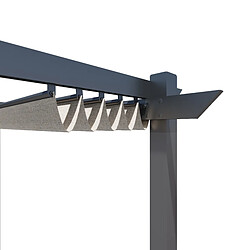 Aica Sanitaire Pergola autoportée VELA en aluminium 8.27 m², toile rétractable, 4 x 3m pas cher