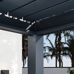 Aica Sanitaire Pergola bioclimatique 3x3m - Structure et Lames orientables en aluminium pas cher