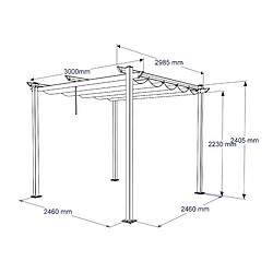 Acheter Aica Sanitaire Pergola autoportée VELA en aluminium 5.81 m², toile rétractable, 3 x 3m