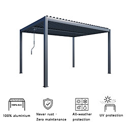 Acheter Aica Sanitaire Pergola bioclimatique autoportée RIVA 3x3m - Lames orientables - Aluminium
