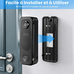 Sonnette Sans Fil avec Caméra 2K– Carte 64G Offerte – IP65 Étanche, Détection PIR Humaine, Vision Nuit, Audio Bidirectionnel pas cher
