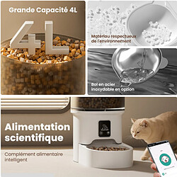 Acheter Distributeur Croquettes Chat Automatique 4L - Mangeoire de Nourriture Minuterie Programmable pour APP - Réservoir Hermétique