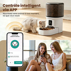 Distributeur Croquettes Chat Automatique 4L - Mangeoire de Nourriture Minuterie Programmable pour APP - Réservoir Hermétique pas cher