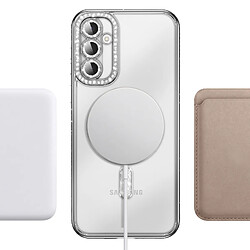 Avizar Coque Diamant pour Galaxy S26 avec Anneau Magnétique et Contour Strassé Argent pas cher