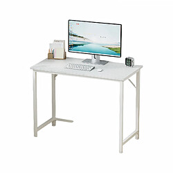 ByteLike Table de Bureau LED 100cm Table de Bureau Informatique 100x50x76cm Structure Acier Renforcée Charge 50kg Pieds Ajustables pour Étude et Chambre