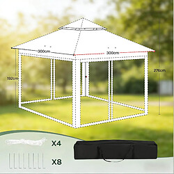 Acheter STILVORA Tonnelle pliante 3 x 3 m anthracite avec moustiquaires