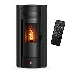 Emaflam Poêle à granulés Étanche Hydro - LOLA 22 kW + télécommande - Poêle à granulés Étanche Hydro - LOLA 22 kW + télécommande - Noir - EMAFLAM