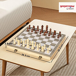 STILVORA Jeu d'échecs et dames pliable en bois noyer, 38,5 x 38,5 cm pas cher