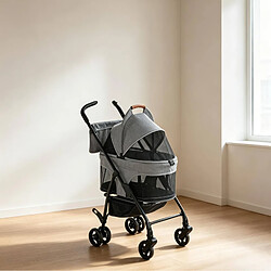 Acheter STILVORA Poussette 3 en 1 pour animaux gris pliable, cabine amovible
