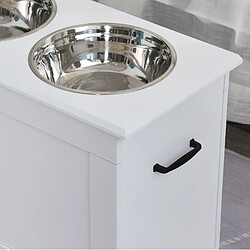 Avis STILVORA Station repas surélevée blanche avec 2 bols inox 2 x 2000 ml
