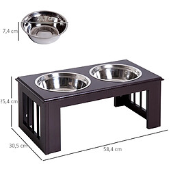 Acheter STILVORA Station repas surélevée antidérapante 2 gamelles inox 2 L espresso