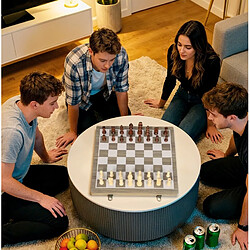 Avis STILVORA Jeu d'échecs et dames pliable en bois noyer, 38,5 x 38,5 cm