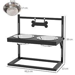 Acheter STILVORA Station de repas réglable 2 gamelles inox 900 ml noir et argent