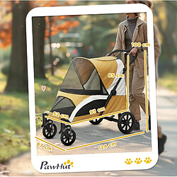 Avis STILVORA Poussette pliable pour grands animaux, 4 roues, marron