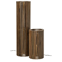Avis Paris Prix Lampadaire en Bois Linea 122cm Marron Foncé