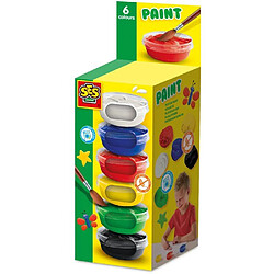 Ses creative Gouache 6 pots - Couleurs assorties Coffret de peinture gouache - 6 couleurs - pour enfants dès 3 ans