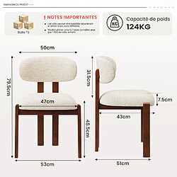 Avis Smartue Lot de 6 chaises de salle à manger beige