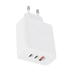 Maxlife Chargeur Secteur GaN 65W PD avec 2 USB-C 65W et 1 USB-A 36W Ultra-Rapide Blanc pas cher