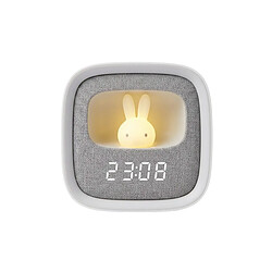 Acheter Partel Réveil Veilleuse LED Enfant avec Figurine Lapin et 3 Alarmes Gris