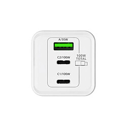 Acheter Jaym Chargeur Secteur GaN 100W Universel 3 Ports avec Câble USB-C 2m Blanc