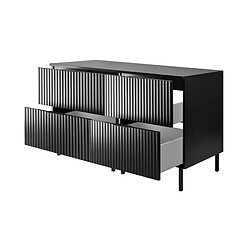 Avis 3XELIVING Meuble vasque, Noir, 120 (2 x 60) x 77 x 46 cm, poign. noire, pieds noirs + plan de travail
