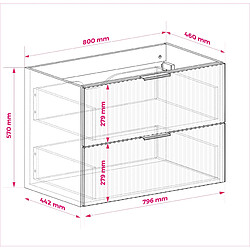 Acheter 3XELIVING Meuble vasque, Chêne Craft, 80 x 77 x 46 cm, poign. argentée, pieds noirs, sans plan