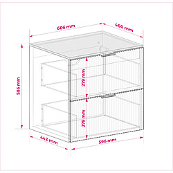 Avis 3XELIVING Meuble vasque, chêne craft, 60 x 77 x 46 cm, poign. argentée, pieds noirs + plan de travail