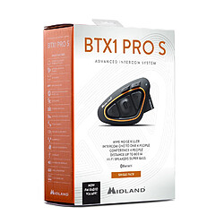 Midland BTX1 Pro S Duo - Intercom moto Bluetooth conférence 4 pers. 800 m pas cher