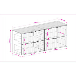 Acheter 3XELIVING Meuble vasque, Noir, 120 (2 x 60) x 77 x 46 cm, poign. noire, pieds noirs + plan de travail